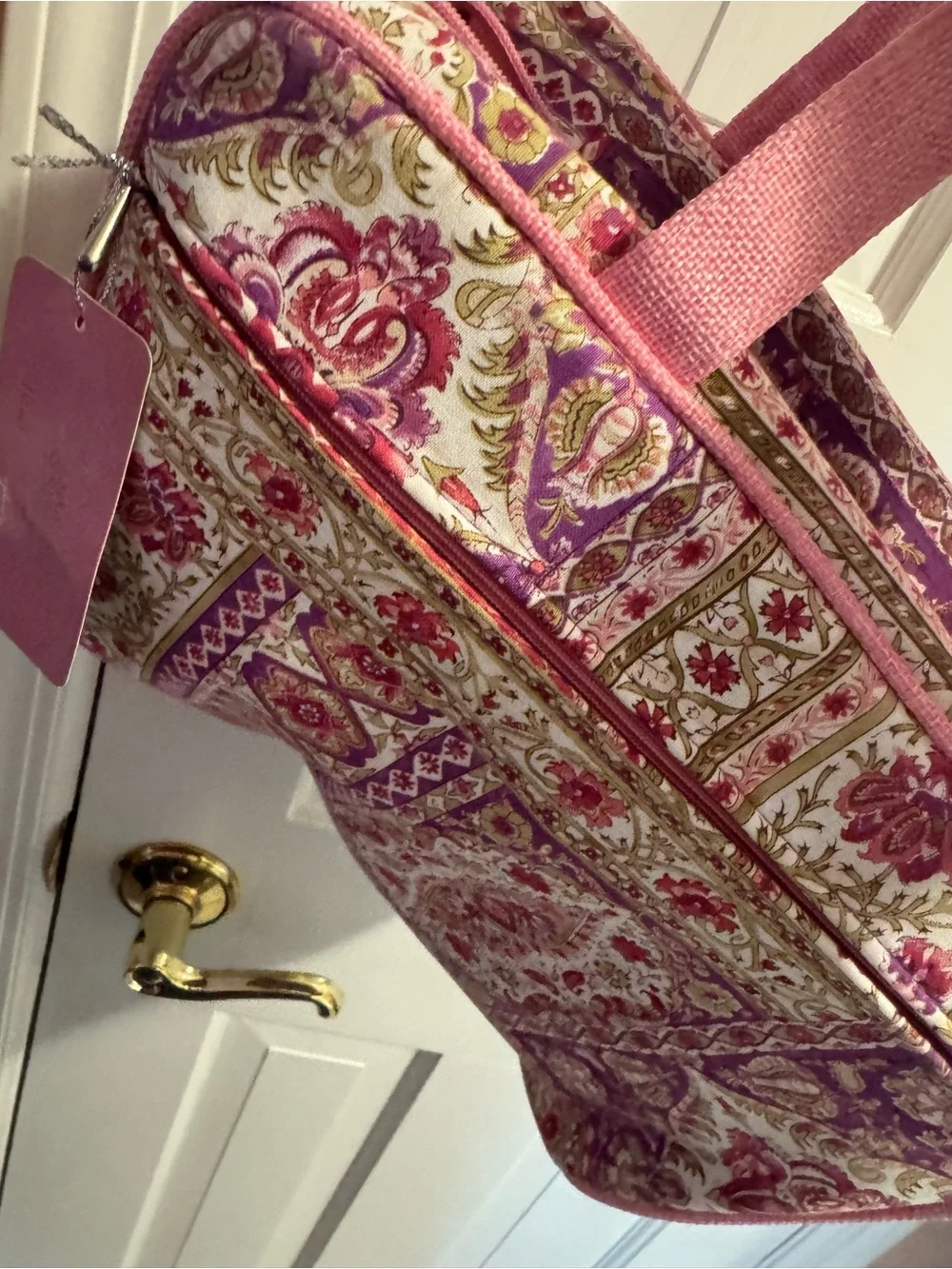 NWT! Raymond Waites Pink Floral Paisley Make Up Toiletry Bag